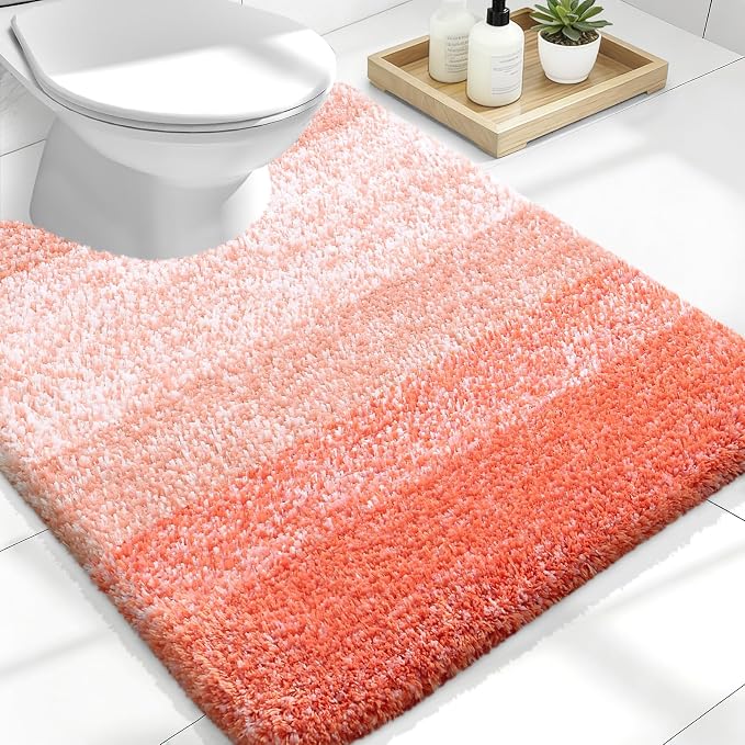 OLANLY Luxury Toilet Rugs U-Shaped 24x20, Extra Soft and Absorbent Microfiber by OLANLY