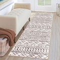 KUTA Moroccan Washable Hallway Runner Rug 2x6 Non-Slip Vintage Brown Cream Boho by KUTA