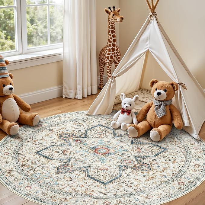 Tortania 6' Round Area Rug Living Room Rugs - Image 5