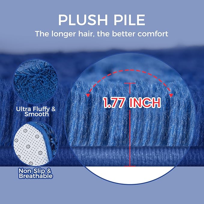 Ultra Soft Rug for Living Room, 5X8 Fluffy Shag Area Rug for Bedroom, Modern - Image 5