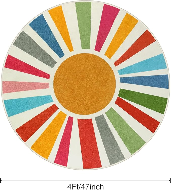 STARUIA Small Round Rug 4 Ft Washable Round Rug - Image 2