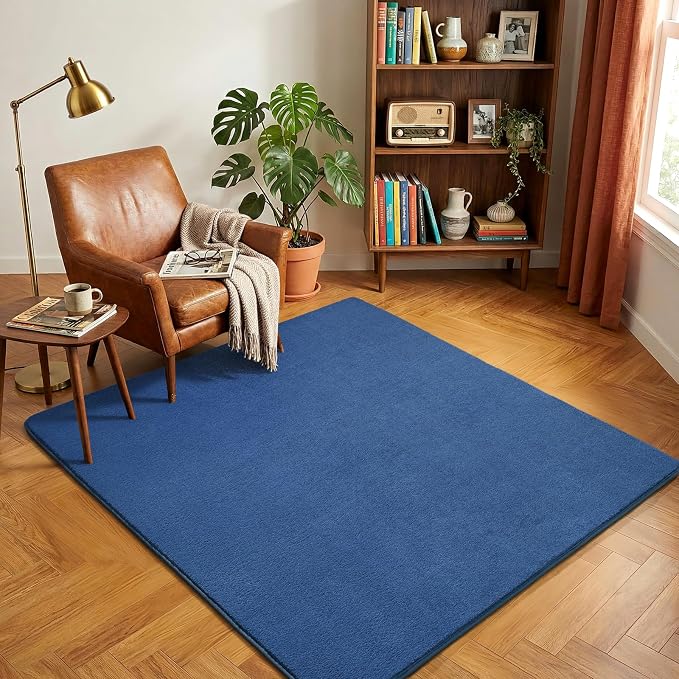 Amearea 4x4 Square Area Rugs for Bedroom Living Room, Modern Blue Thickened by AmeareaDirect