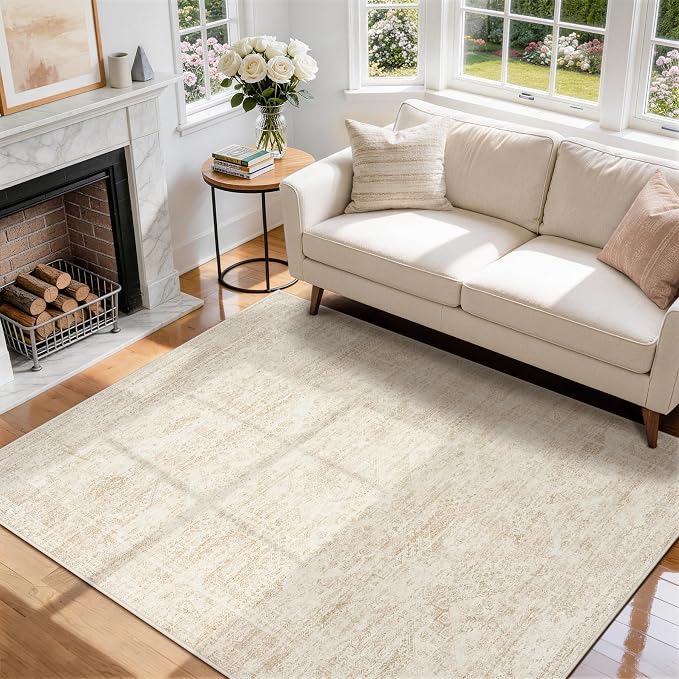 5x7 Area Rugs for Living Room Rug Washable: Abstract Rug for Dining Room by Aelenmu