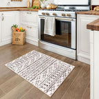KUTA Moroccan Kitchen Rugs, 2x3 Brown Cream Entryway Rug Non-Slip Washable - Image 3