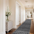 Moroccan 2'6"x12' Hallway Runner Rug: Washable Non Slip Bedroom Rugs - Image 4