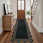 Scalloped 2.6x8 Kitchen Runner Rug, Washable Rugs - Image 3