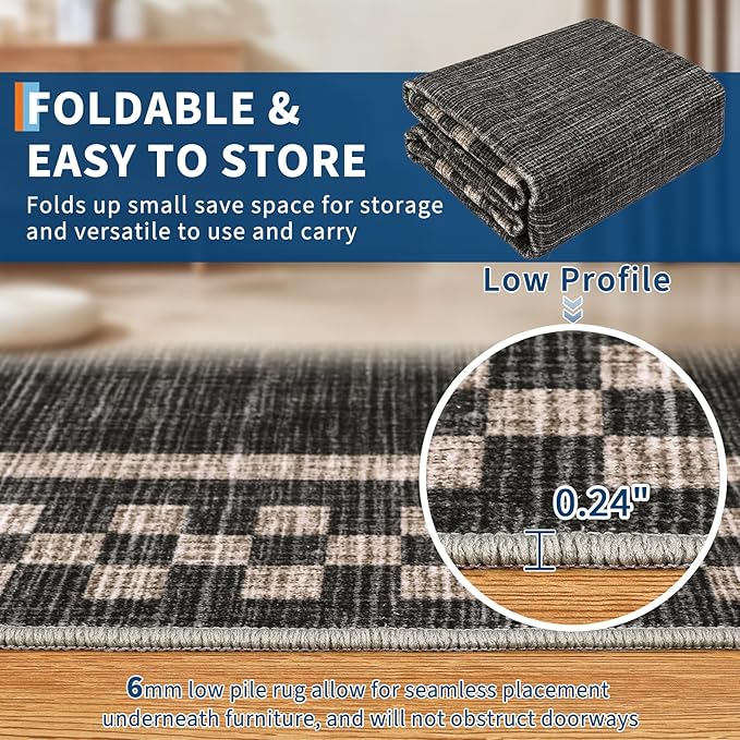 Rug Runners for Hallways 2x8 Washable Kitchen Runner Rug Non Slip Low Pile - Image 4