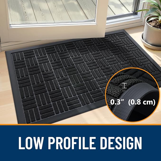 OLANLY Front Door Mat Outside Entrance 35x23, Heavy Duty Sturdy Natural Rubber - Image 5