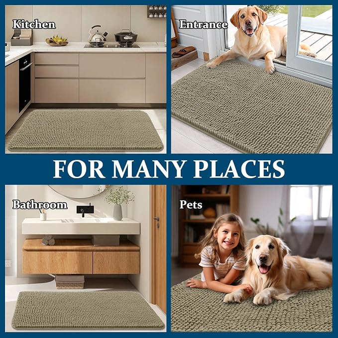 OLANLY Dog Door Mat for Muddy Paws 44x32, Absorbs Moisture and Dirt, Absorbent - Image 8