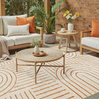 DCX Beige Machine Washable Area Rug 4x6, Midcentury Modern Non Slip Stain - Image 3