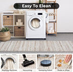 2x8 Runner Rug Machine Washable Non Slip Area Rug Distressed Neutral Moroccan - Image 6