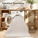 Pauwer 3x12 Washable Area Rugs for Living Room Modern Beige Solid Color Soft - Image 6