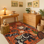 jinchan 5x7 Cute Area Rug Kids Washable Fun Rug Terracotta Boho Jungle Indoor - Image 5