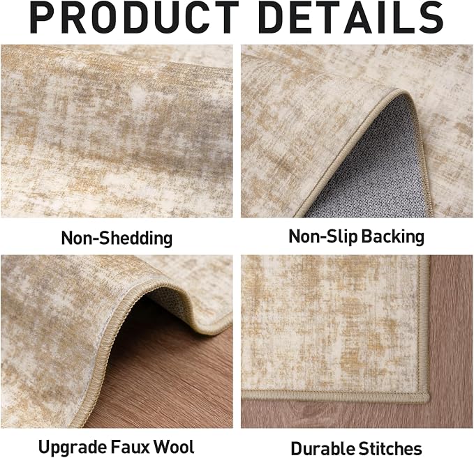 5x7 Area Rugs Washable Rug: Modern Abstract Living Room Rug Soft Anti-Skid Thin - Image 6