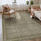Rugxara 4x6 Rug for Living Room Bedroom, Washable Throw Rugs, Vintage Retro by Rugxara