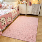 4x6 Pink Washable Area Rug for Girls Bedroom, Leaf Geometric Patter Shag - Image 2