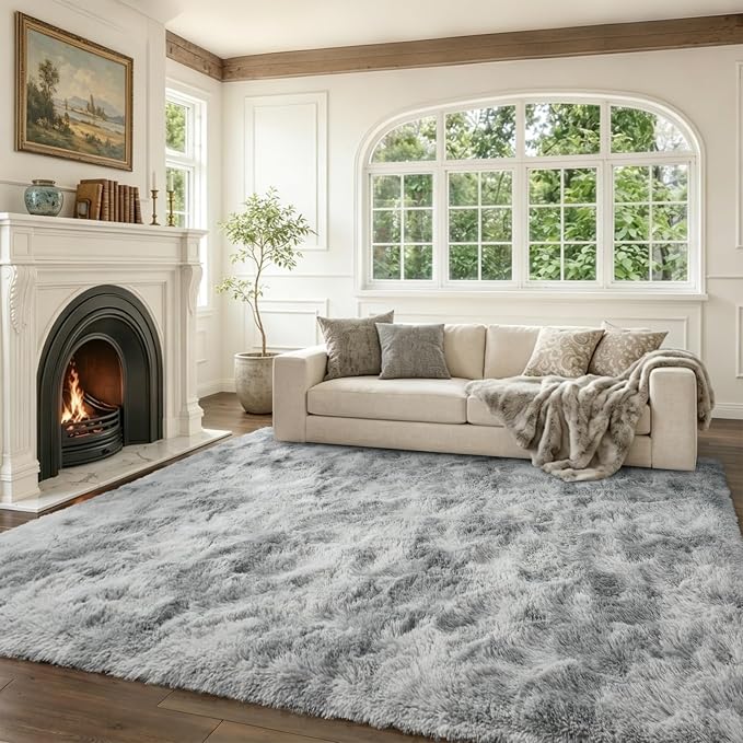 8x10 Ft Extra Large Shag Rugs for Living Room, Tie Dyed Ultra Soft Fluffy Furry by Cuzwlovita