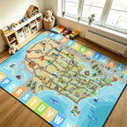 Car Rug Play Mat 8x10 ft, Race Track Map Road Rug - Image 9