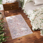 AMTOVO 2x3 Washable Entryway Area Rug Door Mat, Vintage Boho Floral Distressed - Image 4
