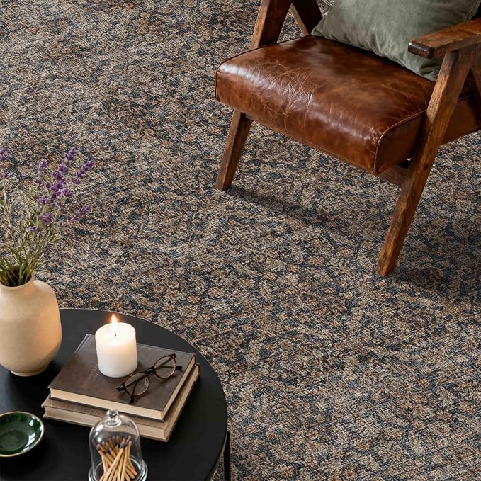 Latte&Fog 6x9 Area Rugs for Living Room, Large Vintage Taupe Brown Washable Rug - Image 6