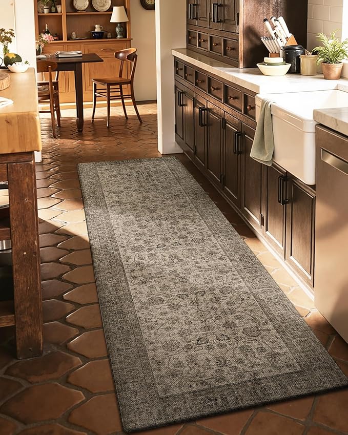 DEXI Kitchen Floor Mats Cushioned Anti Fatigue Runner Rug, 23x86 Mottled Brown - Image 4