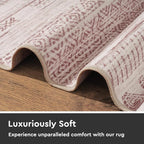 2x6 Pink Runner Rug Machine Washable Non Slip Area Rug Distressed Neutral - Image 5
