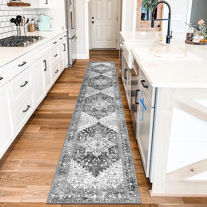 Yamaziot Washable Runner Rug, 2x10 Non-Slip Boho Vintage Hallway Rug Runner by Yamaziot