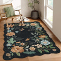 Lahome Floral Washable Rugs for Bedroom, 4X6 Living Room Rug Ultra-Thin by Lahome
