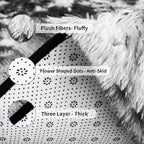 FlyDOIT Large Area Rugs for Living Room, 5x8 Feet Tie-Dyed Black and White - Image 6