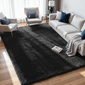 8x10 Area Rugs for Living Room Rug: Soft Fluffy Shag Black Rugs for Bedroom by CarpetAddColortoYourLife