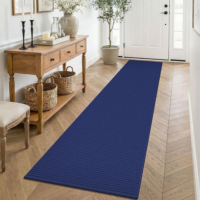 KOZYFLY Cotton Runners for Hallway 2x8, Washable Runner Rug, Woven Non Slip by KOZYFLY