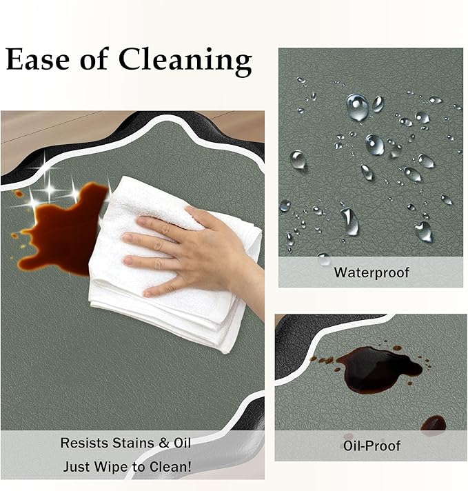 Arenarug Scalloped Black Gray Kitchen Mats Rugs Sets of 2 Cushioned Anti - Image 5