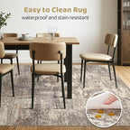 10x12 Area Rug Living Room: Washable Large Abstract Neutral Modern Soft Rug - Image 6