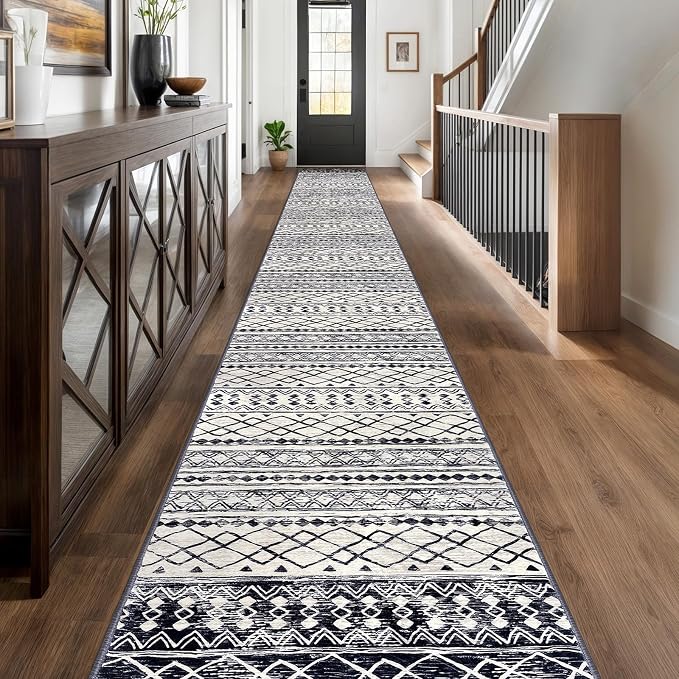 KUTA Extra Long Runner Rug for Hallway 2.6x20ft, Vintage Boho Washable Kitchen by KUTA