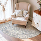 jinchan Zenith Corner Rug 5x5 Area Rug Floral Soft Aesthetic Rug Non-Slip Low - Image 2