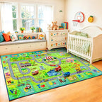 Chicrug 4x6 Car Road Area Rug for Kids Playroom Bedroom, Non Slip Low Pile - Image 6