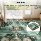 Lofus 5x7 Emerald Green Washable Rugs Non-Slip, Vintage Floral Area Rug - Image 8