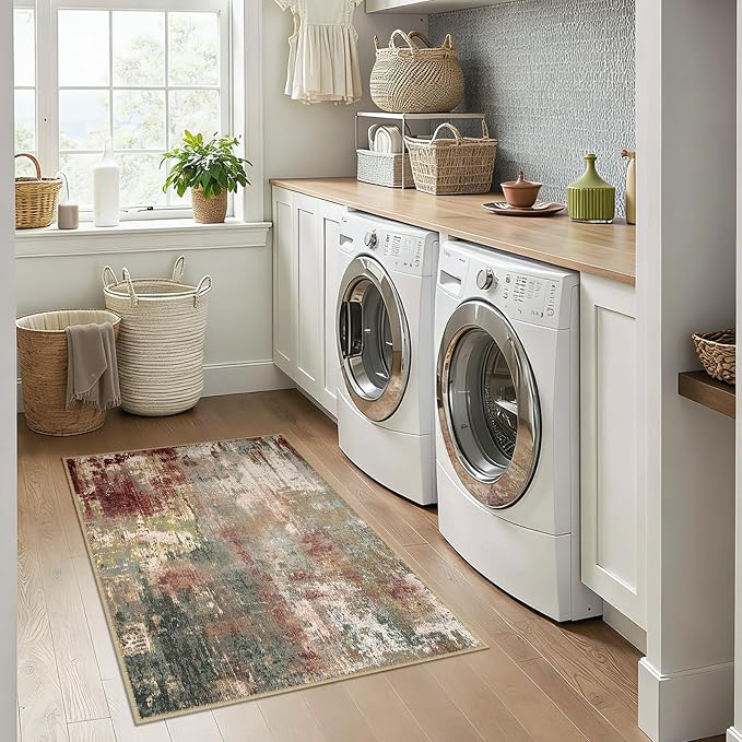 RELEANY Washable Area Rugs 3x4 Non-Slip Modern Abstract Soft - Image 9