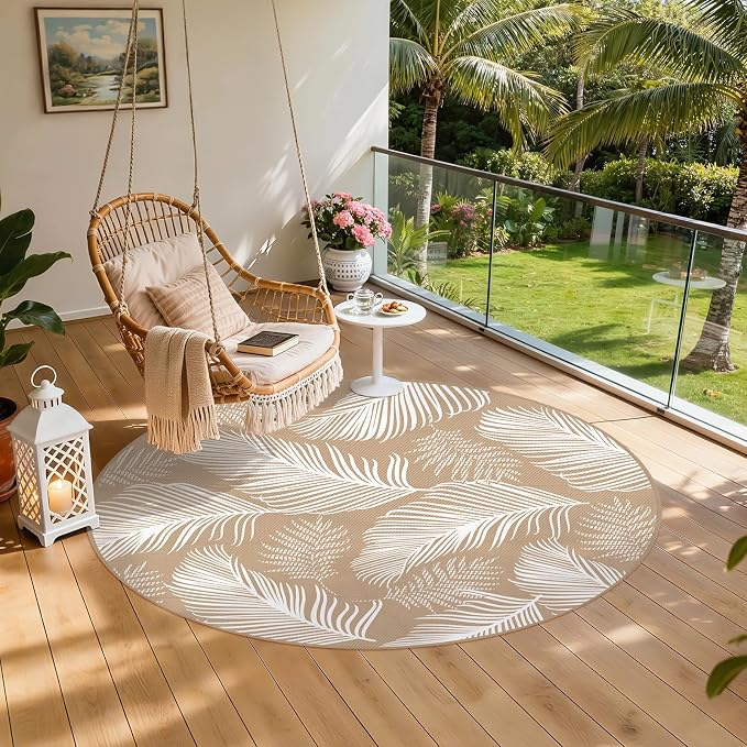 Pauwer Waterproof Outdoor Rug 8ft, Reversible Plastic Straw Patio Camping Rug - Image 6