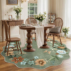 Lahome Floral Washable Round Area Rug, Round Rug 5ft Soft Non-Slip, - Image 3