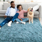 YJ.GWL Area Rugs for Living Room Bedroom, 8x10 Machine Washable Large Teal - Image 8