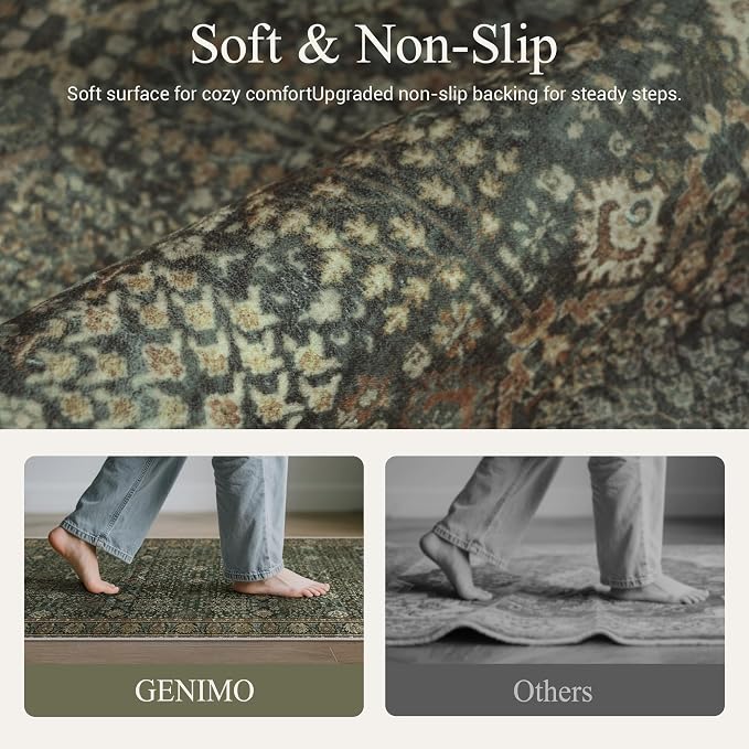 GENIMO Kitchen Rugs Non Slip Washable, Cushioned Standing Mat, Kitchen Runner - Image 4
