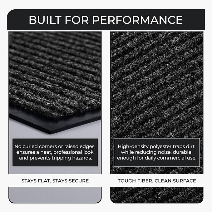 Large Door Mat 3' x 5' Charcoal, Heavy Duty Commercial Floor Mat, Industrial - Image 8