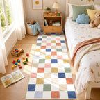 GarveeHome Checkered Colorful Rainbow 2x6 Washable Kitchen Runner Rug Geometric - Image 2