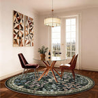 Washable Round Rugs for Bedroom 4ft: Living Room Rug Stain Resistant Non Slip - Image 4