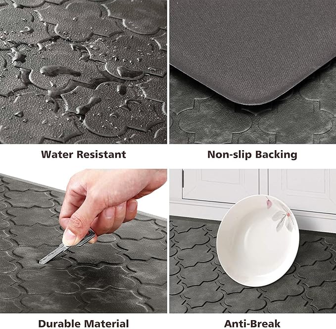 WISELIFE Kitchen Mat Cushioned Anti Fatigue Floor Mat, Thick Non Slip Water - Image 3