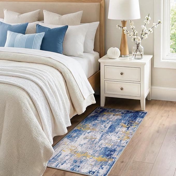 RELEANY Washable Area Rugs 2'x4' Non-Slip Modern Abstract Soft - Image 2