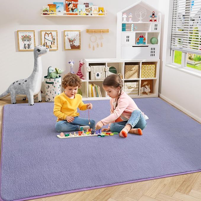 Amearea Modern Area Rugs for Bedroom Living Room, 4x6 Feet Purple Thickened - Image 4