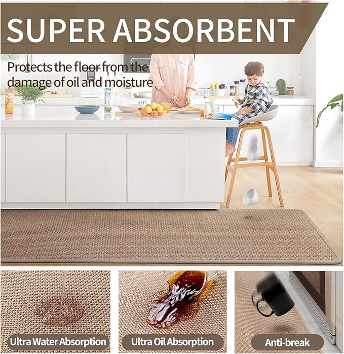 YDKGL Durable Non-Slip Kitchen Mats，Kitchen Mats in Front of Sink, Quick Drying - Image 7