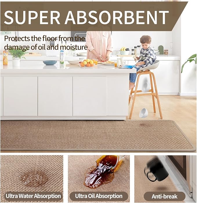 YDKGL Kitchen mats for Floor, Water and Oil Absorbent Runner Rugs for Kitchen - Image 7